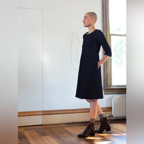 ERICA TANOV Signature Rye Denim Dress Sz 1/S - Picture 5 of 7